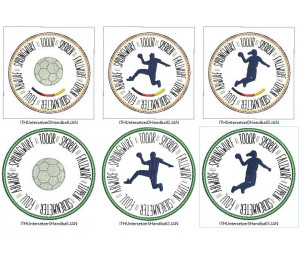 Stickserie - ITH Untersetzer Handball 6 Motive